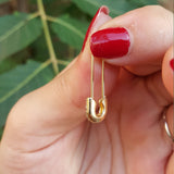 Elongated "Attaché" Diamond Earrings - Safety Pin Statement Jewelry