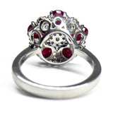 Vivid Red Ruby Flower Ring