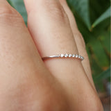 Single Prong Bubble Diamond Wedding Band – Dainty Nature Wedding Ring