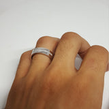 6 mm Flat Wedding Band - 18k White Gold with Natural Diamonds