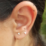 Tiny Trio Diamond Stud Earrings – Delicate Diamond Cluster Earrings