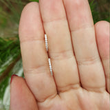 Diamond Huggie Earrings – Flat Hoop Earrings – Delicate Bridal Set