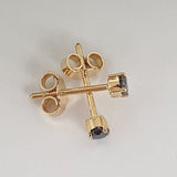 Dainty Black Diamond Stud Earrings – Delicate Genuine Diamond Bridal Set