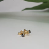 Dainty Black Diamond Stud Earrings – Delicate Genuine Diamond Bridal Set