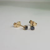 Dainty Black Diamond Stud Earrings – Delicate Genuine Diamond Bridal Set