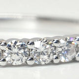 2 mm Shared Prong Half Eternity Ring – Dainty Diamond Wedding Band