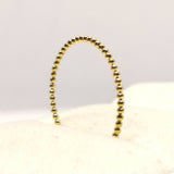 Thin Solid Gold Beaded Ring
