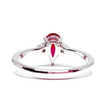 Pear Shaped Nature Inspired Ruby Engagement Ring - Natural Ruby Solitaire Engagement Ring - July and April Birthstone Ring