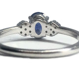Natural Oval Sapphire Flower Illusion Engagement Ring