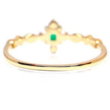 Vintage Art Deco Princess Emerald Engagement Ring