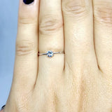 Vintage Dainty Aquamarine Engagement Ring