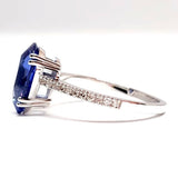 Sapphire Engagement Ring - Natural 1.8 Ct Intense Blue Sapphire