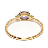 Oval Tanzanite Engagement Ring – Natural Tanzanite and Diamond Ring – Solid Gold December and April Birthstone Ring
