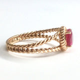 Natural Ruby Solitaire Engagement Ring – Twisted Nature Inspired Victorian Ruby Ring - Solid Gold Ruby Stacking Ring - July Birthstone Ring