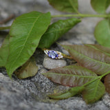 Oval Tanzanite Engagement Ring – Natural Tanzanite and Cluster of Diamond Ring – Solid Gold December and April Birthstone Ring