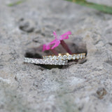 Diamond Wedding Band - Stackable French Pave Eternity Ring - Minimalist Bridal Ring