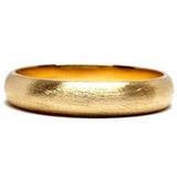 Brush Textured Gold Dome Ring – Simple Thick His & Hers Gold Wedding Bands