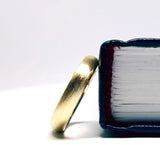 Brush Textured Gold Dome Ring – Simple Thick His & Hers Gold Wedding Bands