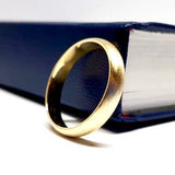 Brush Textured Gold Dome Ring – Simple Thick His & Hers Gold Wedding Bands