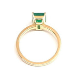 Natural Princess Cut Colombian Emerald Engagement Ring
