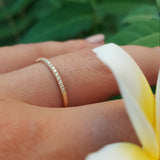 1.2 mm Pave Diamond Wedding Band – Dainty Eternity Ring