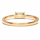 Emerald Cut Aquamarine Engagement Ring – Dainty East West Aquamarine Gold Ring - Genuine March Birthstone Ring – Aquamarine Promise Ring