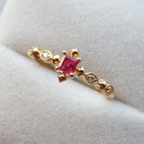 Natural Princess Ruby Engagement Ring – Victorian July Birthstone Jewelry