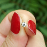 Dainty Genuine Diamond Bezel Stud Earrings