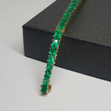 Graduated Colombian Baguette Emerald Tennis Bracelet - 23 Ct