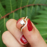 Wavy Diamond Twin Solitaire Engagement Rings Set – GIA Certified