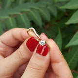 Wavy Diamond Twin Solitaire Engagement Rings Set – GIA Certified