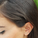 Tiny Trio Diamond Stud Earrings – Delicate Diamond Cluster Earrings