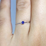 Minimalist Dainty Blue Sapphire Engagement Ring