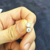 Natural Large Diamond Stud Earrings - 1.4 Ct Classic Four-Prong Setting