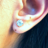 Natural Large Diamond Stud Earrings - 1.4 Ct Classic Four-Prong Setting