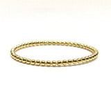 Thin Solid Gold Beaded Ring