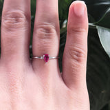 Dainty Natural Ruby and Diamond Engagement Ring
