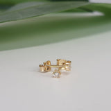 Handcrafted Six-Prong Diamond Stud Earrings - Timeless Vintage Elegance