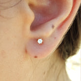 Handcrafted Six-Prong Diamond Stud Earrings - Timeless Vintage Elegance