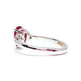 Pear Shaped Nature Inspired Ruby Engagement Ring - Natural Ruby Solitaire Engagement Ring - July and April Birthstone Ring