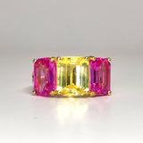 Unique Statement Emerald Cut Sapphire Engagement Ring