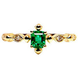 Vintage Art Deco Princess Emerald Engagement Ring