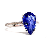 Sapphire Engagement Ring - Natural 1.8 Ct Intense Blue Sapphire