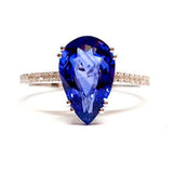 Sapphire Engagement Ring - Natural 1.8 Ct Intense Blue Sapphire