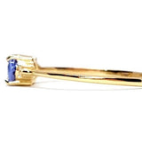 Oval Tanzanite Engagement Ring – Natural Tanzanite and Diamond Ring – Solid Gold December and April Birthstone Ring