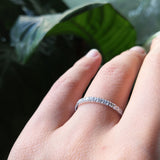 2 mm Half Eternity Pave Diamond Band – Stacking Wedding Band