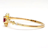 Vintage Style Dainty Ruby Engagement Ring – Small July & April Dual Birthstone Ring – Victorian Antique Style Gold Ruby Stacking Ring