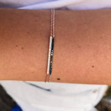 Minimalistic Black Diamond Bar Bracelet