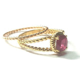 Natural Ruby Solitaire Engagement Ring – Twisted Nature Inspired Victorian Ruby Ring - Solid Gold Ruby Stacking Ring - July Birthstone Ring