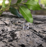 Princess Cut Moissanite Solitaire Engagement Ring